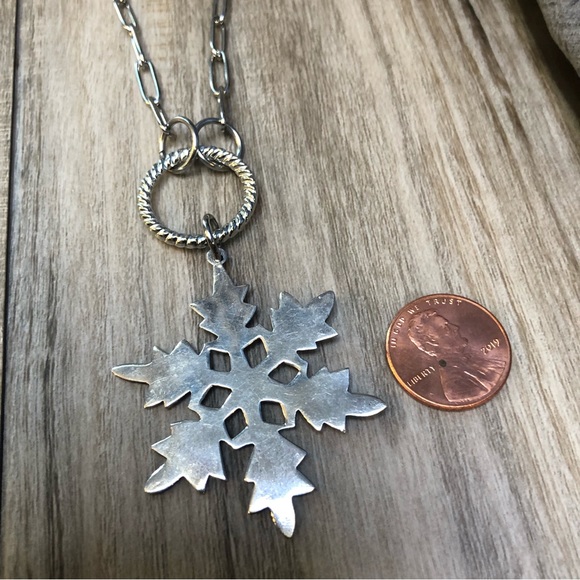 Sterling Snowflake Necklace - Picture 3 of 6